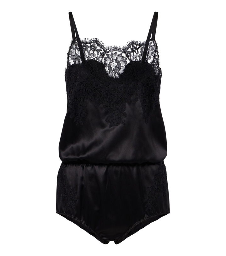 Photo: Dolce&Gabbana Lace-trimmed silk and cotton-blend romper