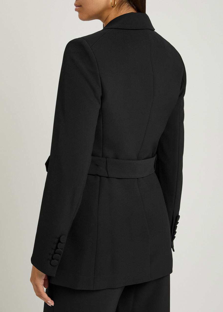 Veronica Beard Ryanne Dickey Belted Stretch-twill Blazer Black