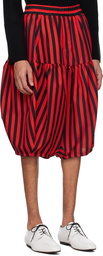 Comme des Garçons Homme Plus Red & Black Striped Trousers