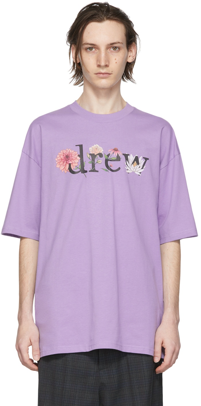 drew house SSENSE Exclusive Purple Floral Drew T-Shirt
