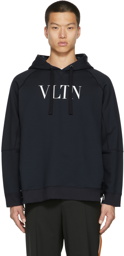 Valentino Navy Paneled 'VLTN' Hoodie
