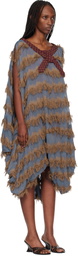 Kiko Kostadinov Blue & Brown Rossi Midi Dress