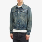 Saint Laurent Men's Fitted Denim Jacket in Amazon Blue