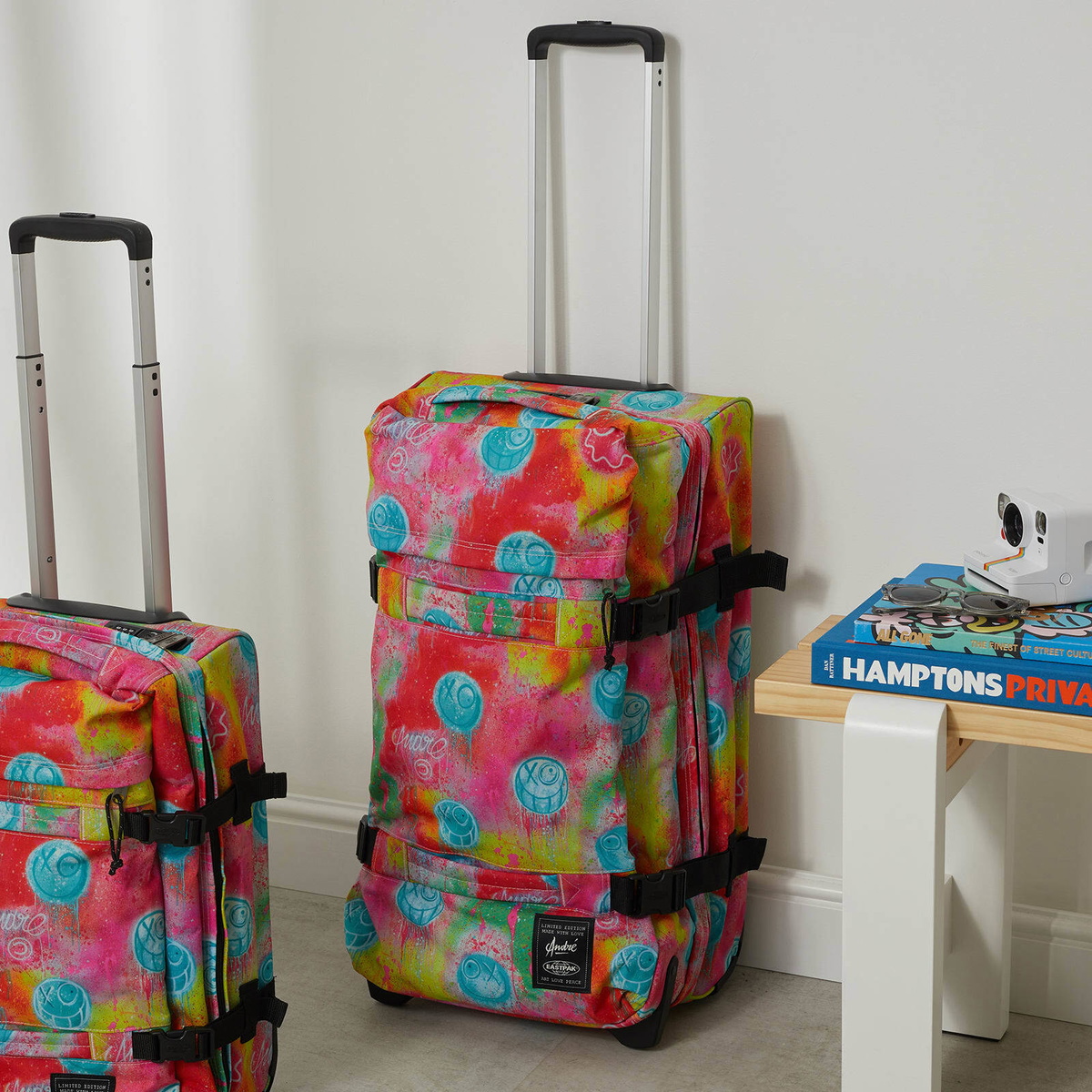 Eastpak x André Saraiva Transit'r Medium Suitcase in Fluo Clouds 