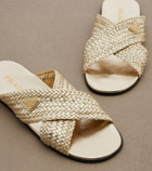 Prada Woven leather slides