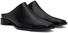 MM6 Maison Margiela Black Leather Slippers