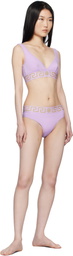 Versace Underwear Purple Greca Border Triangle Bralette