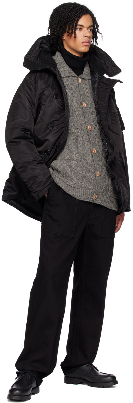 BEAMS PLUS Black N-3B Down Jacket