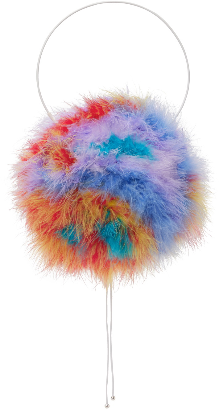 FAL-ASH Multicolor Feather Hoop Bag