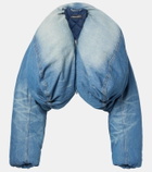 Y/Project Cropped denim puffer jacket