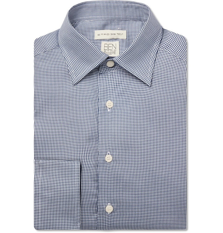 Photo: Etro - Blue Slim-Fit Puppytooth Lyocell Shirt - Navy