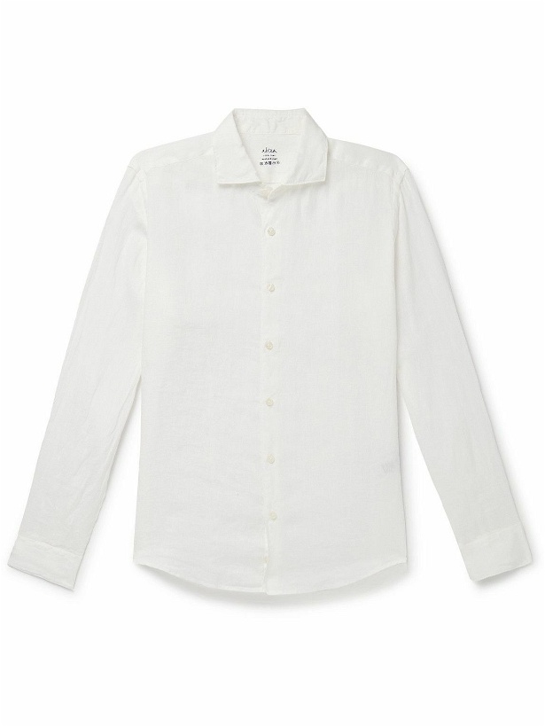 Photo: Altea - Mercer Slim-Fit Garment-Dyed Washed-Linen Shirt - White
