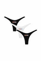 Diesel 3-pack of stretch cotton thongs with logo - Strings Womens in Black