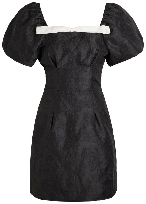 Photo: Sister Jane Cocktail Floral-jacquard Woven Mini Dress Black And White