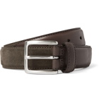 Anderson's - 3cm Suede and Leather Belt - Army green