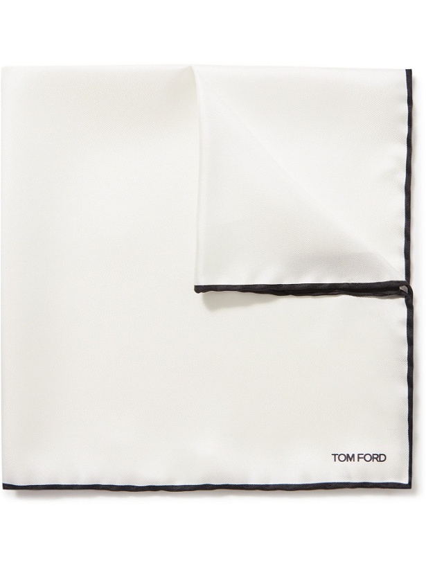 Photo: TOM FORD - Contrast-Tipped Silk-Twill Pocket Square