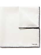 TOM FORD - Contrast-Tipped Silk-Twill Pocket Square