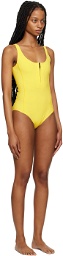 Moncler Yellow Nylon One-Piece Swimsuit