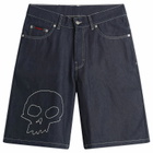 Pleasures Men's x Zero Skull Denim Shorts in Raw