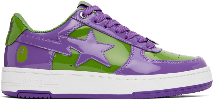 Photo: BAPE Purple & Green 'BAPE' STA #1 Sneakers