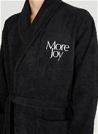 Logo Embroidery Bath Robe in Black