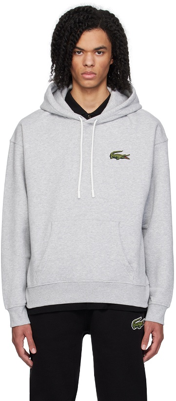 Photo: Lacoste Gray Loose Fit Hoodie