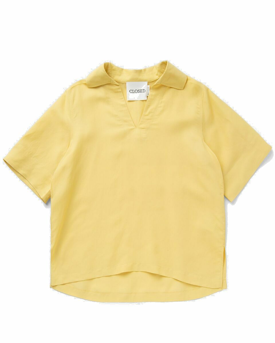 Photo: Closed Short Sleeve Tunic Yellow - Womens - Shortsleeves