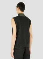 Aimless Compact Knit Sleeveless Sweater in Black