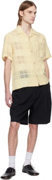 CMMN SWDN Beige Ture Sheer Check Shirt