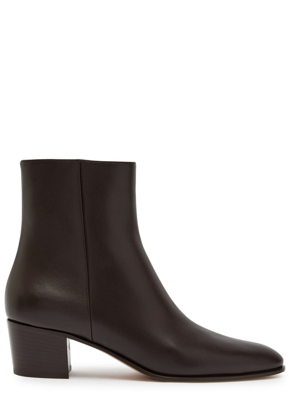 Photo: Gianvito Rossi Spencer 45 Leather Ankle Boots Brown