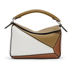 Loewe Khaki and Tan Mini Puzzle Bag