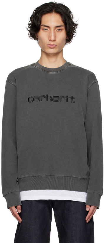 Photo: Carhartt Work In Progress Gray Duster Sweatshirt