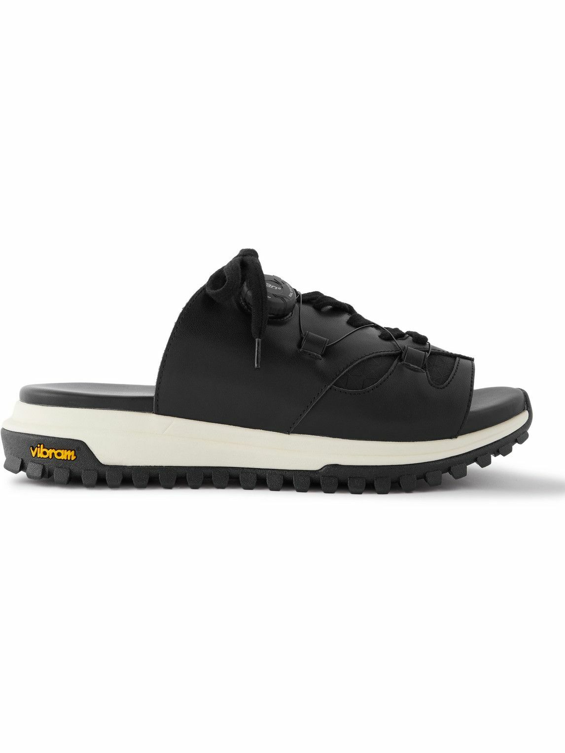 Photo: Comfy Outdoor Garment - Gravel Vegan Leather Slides - Black