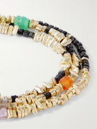 Peyote Bird - Como 14-Karat Gold-Plated Multi-Stone Beaded Bracelet
