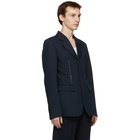 Dion Lee Navy Hook and Eye Blazer