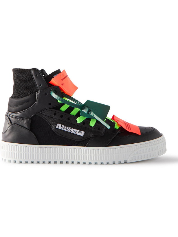 Photo: Off-White - 3.0 Off Court Supreme Suede, Leather and Shell High-Top Sneakers - Black