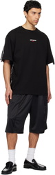 We11done Black '1506' Logo Tape T-shirt
