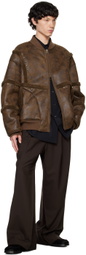 Feng Chen Wang Brown Deconstructed Trousers