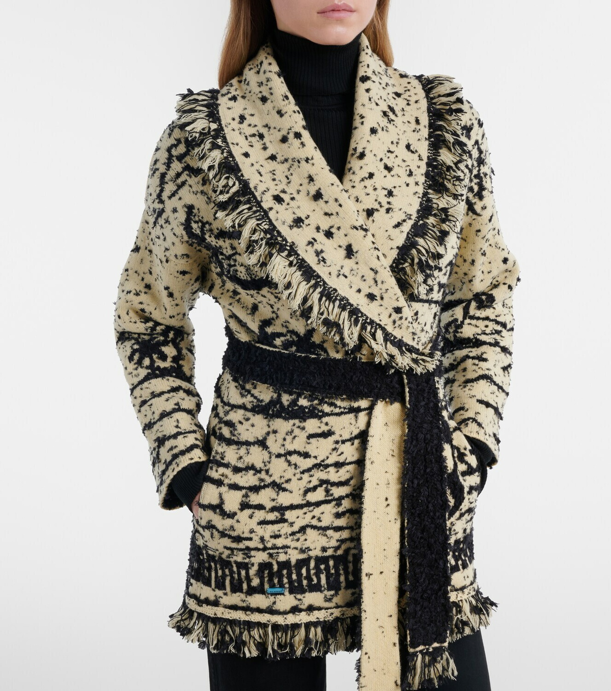 Alanui Ocean Whispers fringed wool-blend cardigan