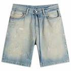 Acne Studios Women's Roland Denim Shorts in Light Blue