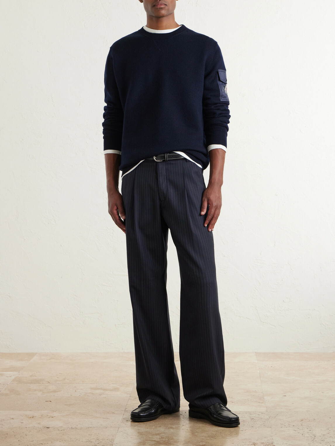Moncler - Logo-Appliquéd Virgin Wool Sweater - Blue