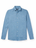 Frescobol Carioca - Antonio Cutaway-Collar Linen Shirt - Blue