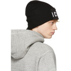 Dsquared2 Black Wool Icon Beanie