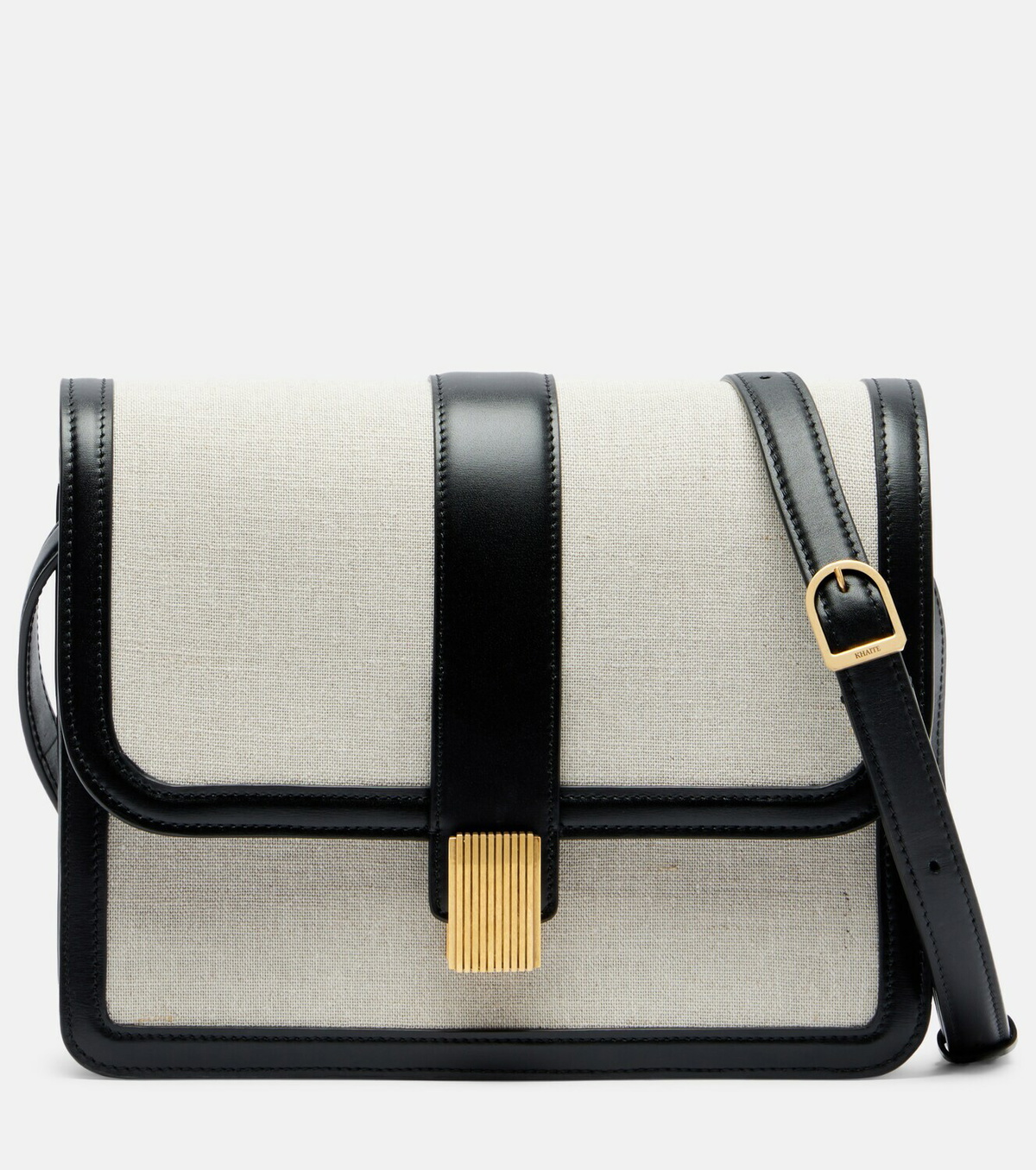 Khaite Blake leather-trimmed canvas crossbody bag