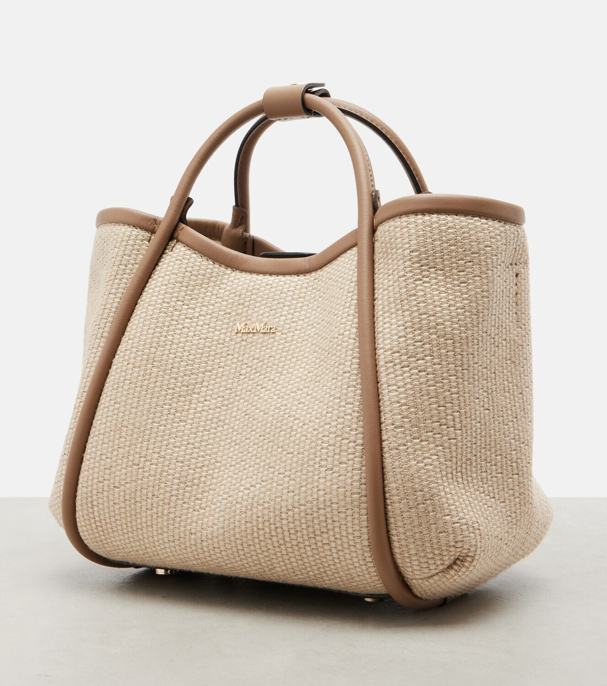 Max Mara Marin Small leather-trimmed top-handle bag
