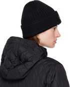 Burberry Black Logo Wool Beanie