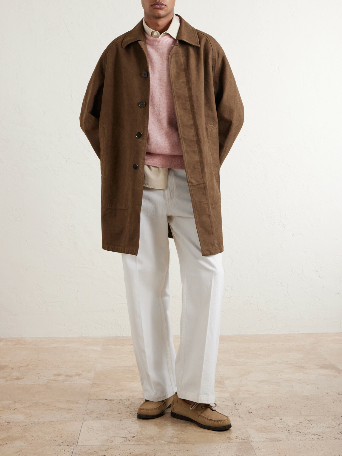 Auralee - Garment-Dyed Cotton-Twill Coat - Brown