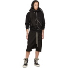 Rick Owens Black Embroidered Hoodie