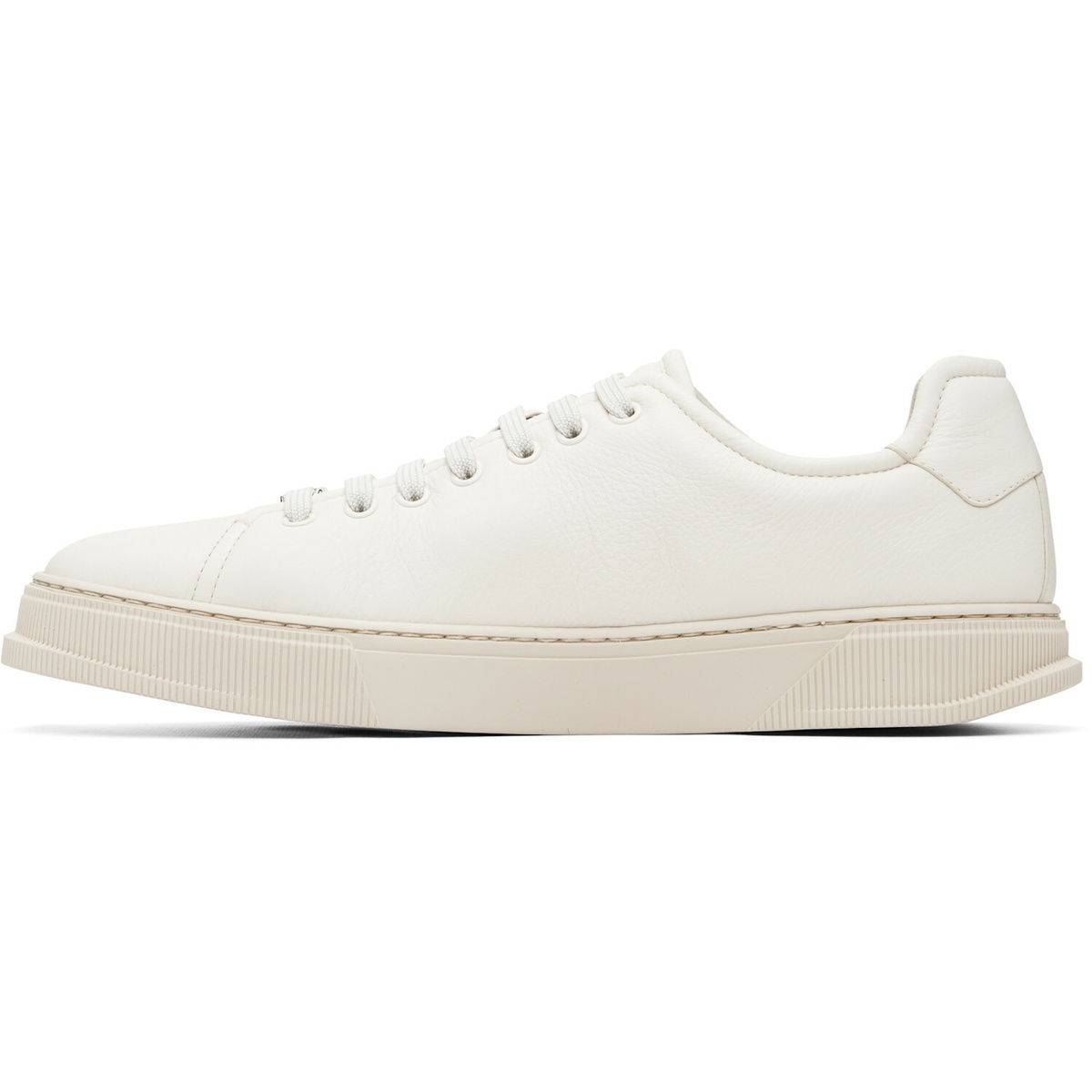 Ferragamo Off-White Elastic Lace Sneakers
