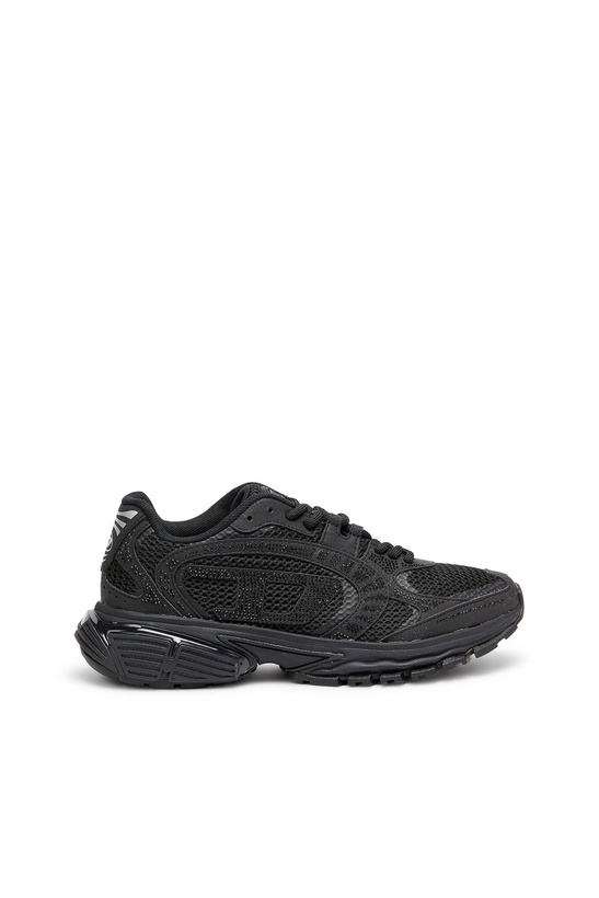 Photo: Diesel S-Pro-V-Dense - Mesh sneakers with crystals - Sneakers Womens in Black